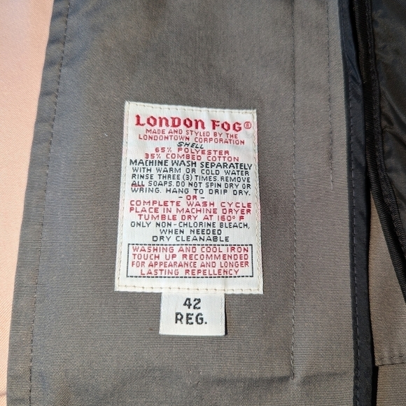 NWOT LONDON FOG MENS MAINCOAT 42 REG WITH WINTER REMOVABLE LINER FALL - Picture 8 of 10